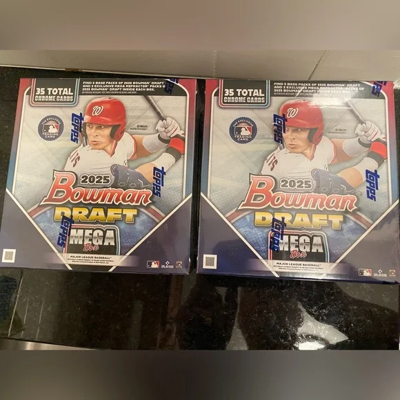 🏟️2025 Topps MLB Bowman Draft Baseball Trading Card Bundle (2 Mega Boxes)⚾️NEW - Picture 2 of 15